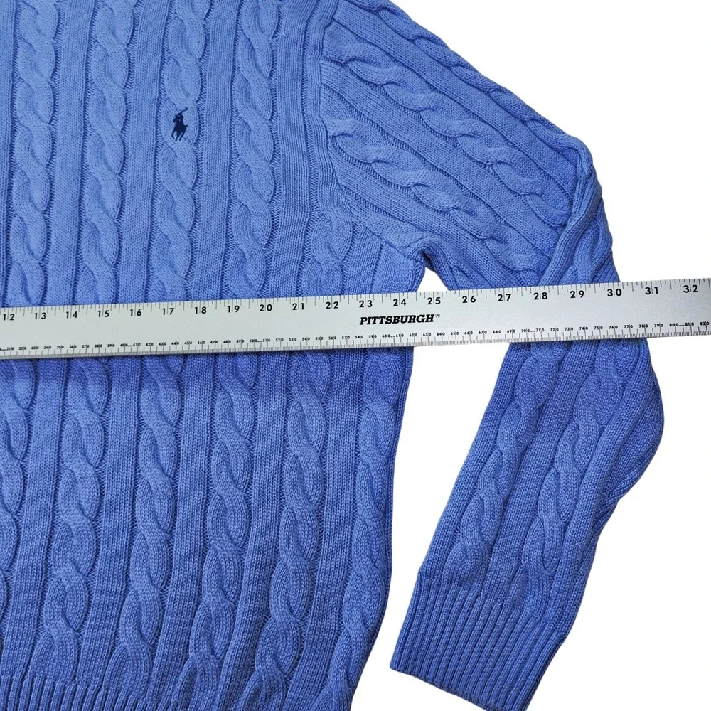 Polo Ralph Lauren Cable Knit Sweater Blue Men's XXL Embroidered‎ Logo NWT